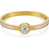 STWTR Gold Evil Eye Bracelets for Women, Stainless Steel Lucky Amulet Chain Bracelet Jewelry Gifts