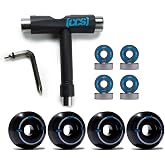 [CCS] Skateboard Wheels | 52mm | Set of 4 | Blue Steel Bearings | ABEC 7 | Skate Tool