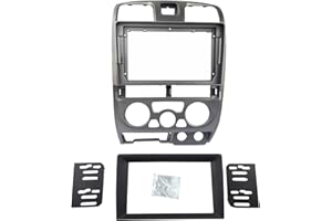 DKMUS Double Din Dash Radio Trim Kit for Isuzu D-Max MU-7 Chevrolet Colorado Installation Bezel 9 Inches (2001-2005 Silver)