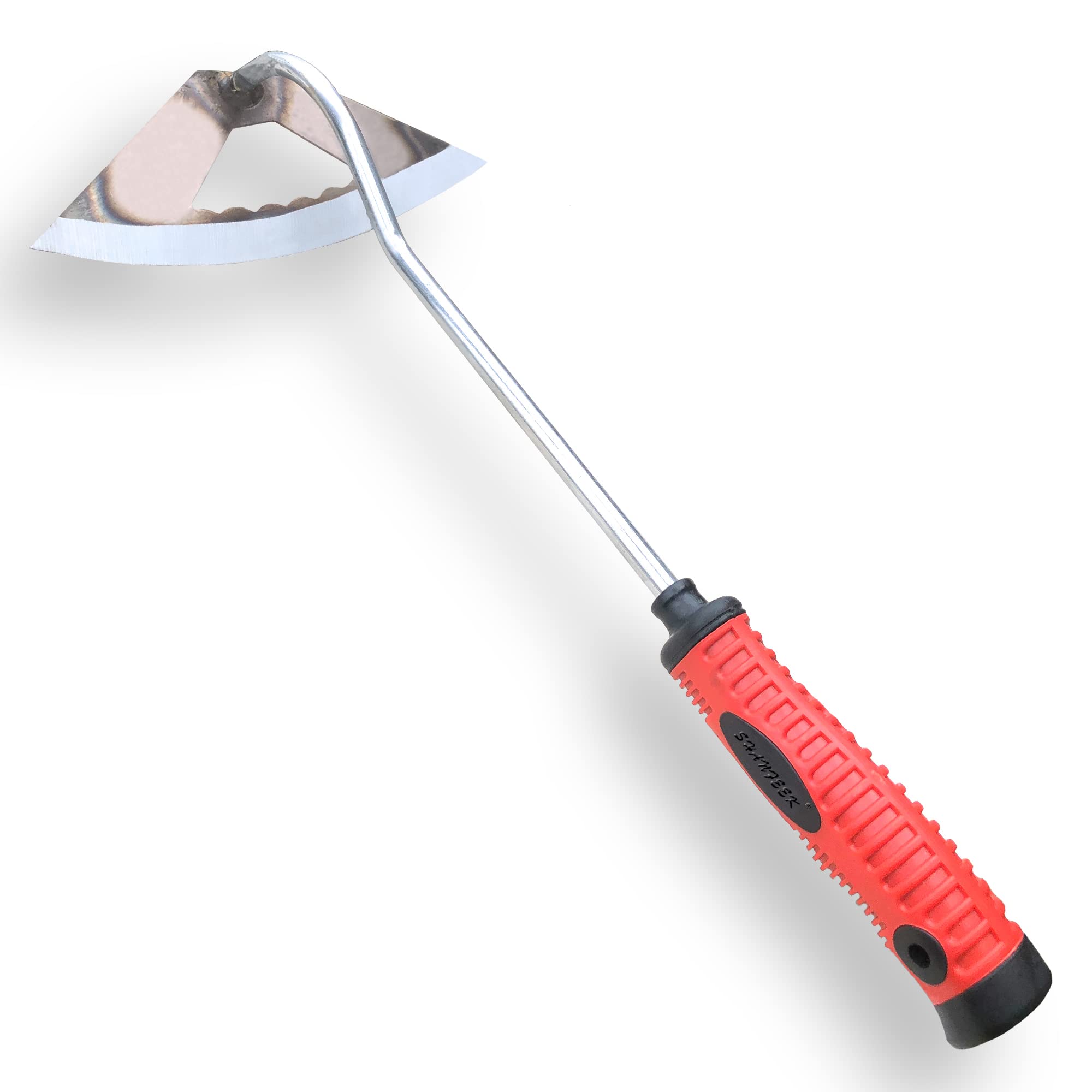 SHANFEEK Hoe Gardening Tools Hollow Hoe for Weeding 15-Inch Weed Removal Tool for Yard With Rubber Non-Slip Handle(Red)