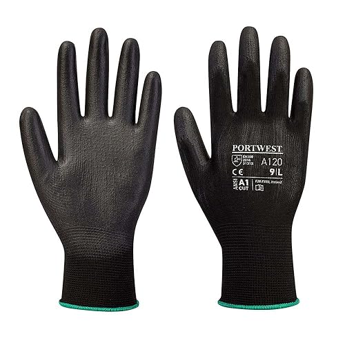 Portwest A120 Breathable PU Palm Glove Black, 10/XL