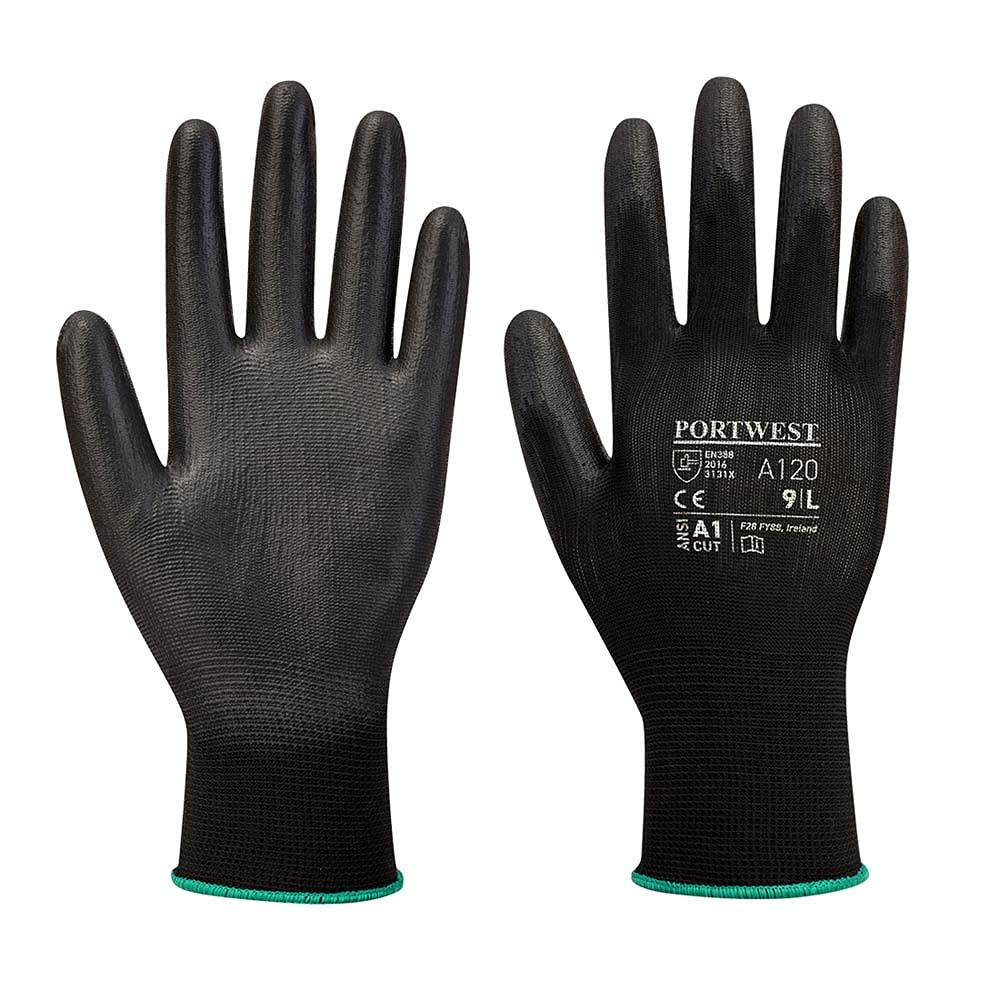 Portwest A120 Breathable PU Palm Glove Black, 10/XL