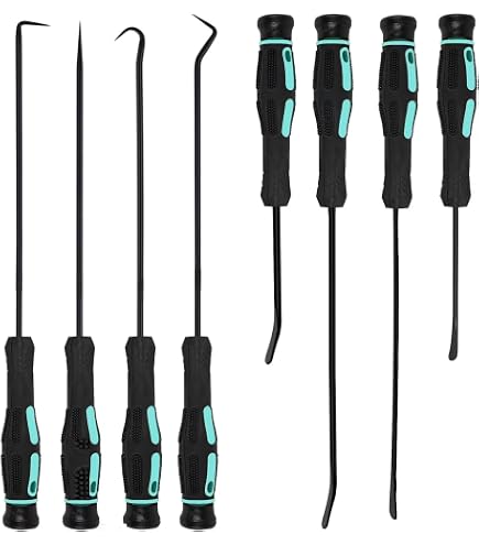 PINOZE Magnetic Parts Organizer – 3 Collapsible Trays + 12” Flexible Pickup Tool | For Screws, Nuts, Bolts In Workshop, Car, Home