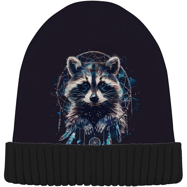 Reversible Owl Print Beanie - Boho Winter Hat For Women & Men, Double-Layer Knit Cap