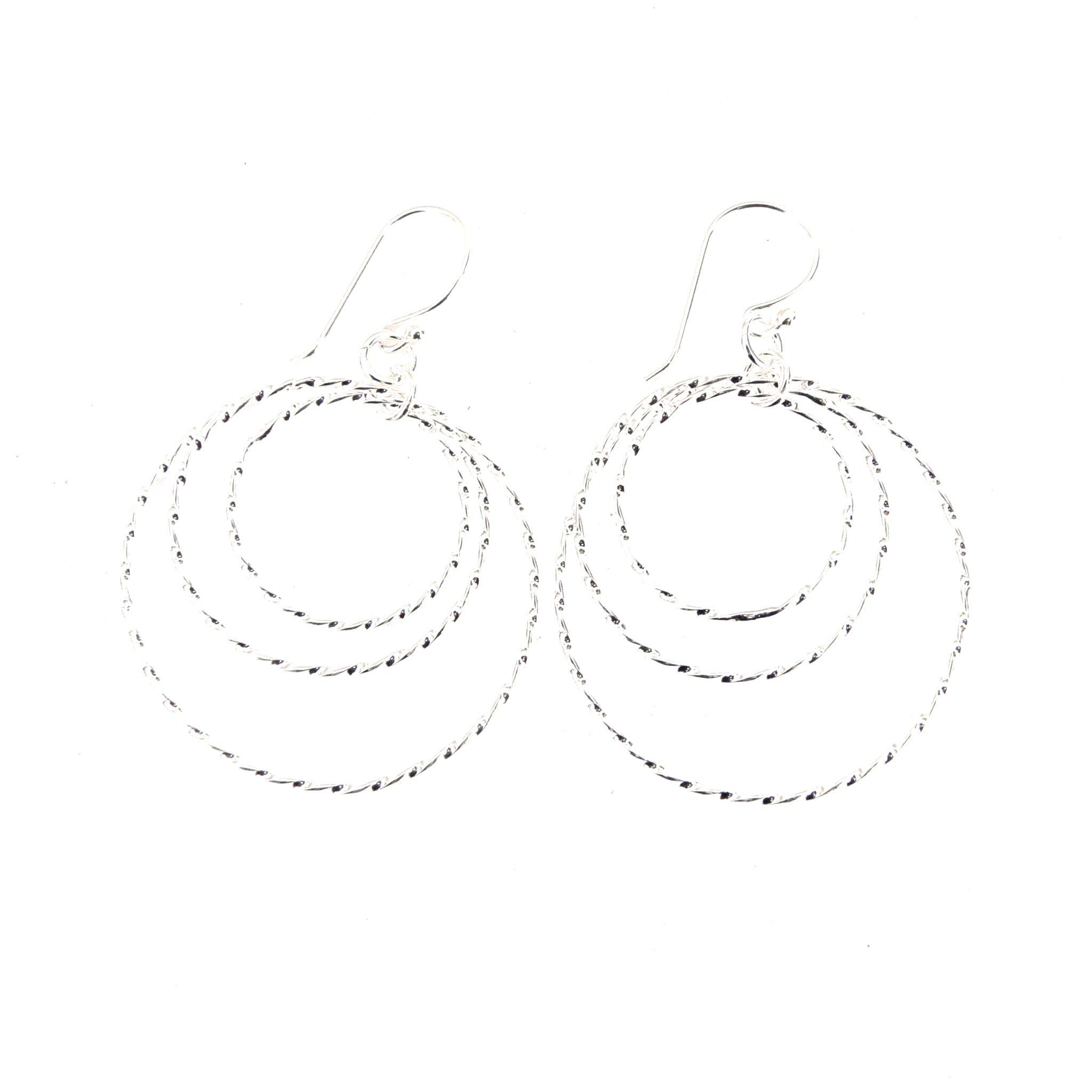 BellaMira Lifestyle Accessories Fine Platinum Overlay 925 Sterling Silver Handmade Earrings Fine Jewellery Gift Boxed (Large Circular Hoops)