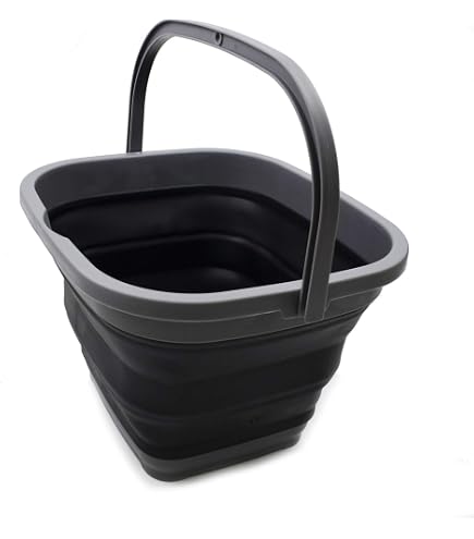 SAMMART 2-Pack Collapsible Square Buckets - 8.5L (2.2 Gallon) Foldable Water Pails, Grey - View #8
