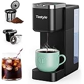 Tastyle Single Serve Coffee Maker, Iced and Hot Coffee Machine for K Cup & Grounds, Compact Design, 40oz Removable Water Rese