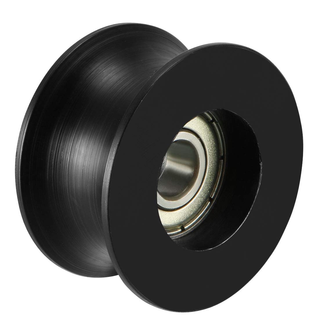 sourcing map 5.5mm Deep Metal U Groove Guide Bearing Pulley Rail Ball Wheel 8x40x20mm