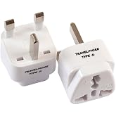 2 Pack UK Travel Adapter for Type G Plug - Works with Electrical Outlets in United Kingdom, Hong Kong, Ireland, Great Britain, Scotland, England, London, Dublin &amp; More