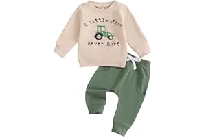 Frietlebird Toddler Baby Boy Clothes Crewneck Sweatshirt Long Sleeve Letter Print Shirt with Pants Cute Fall Winter Outfits