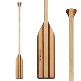 WONITAGO Wooden Canoe Paddle with Anti-Collision Edge, Ergonomic Palm Grip | Lightweight Wood Canoe Oar, 3 Sizes Available - 76 cm/2.5 ft, 122 cm/4.0 ft, 146 cm/4.8 ft