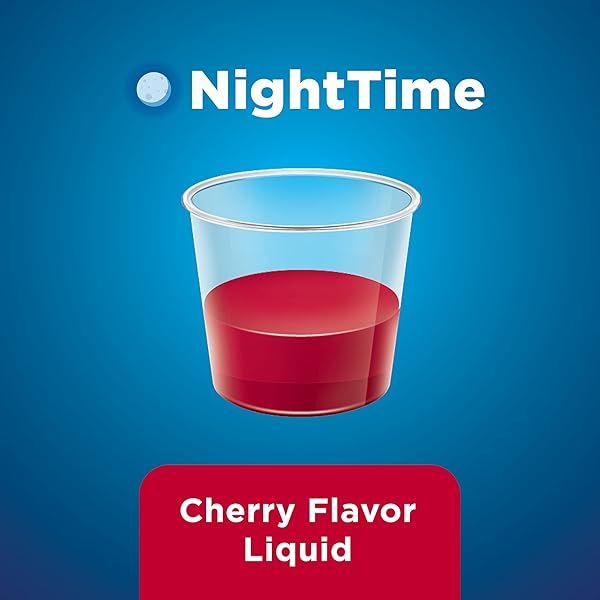 AMAZON BASIC CARE NIGHT TIME COLD & FLU LIQUID, CHERRY, 12 FL OZ (PACK OF 1)