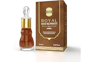 AJMAIEL Royal Oud Kuwaiti Attar Perfume for Men & Women | 10ml Non-Alcoholic Attar | Concentrated Perfume Oil with Oud, Woody