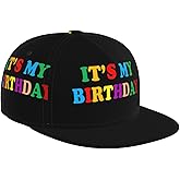 Happy Birthday Snapback Hat for Men and Women, Flat-Brimmed Hat, Adjustable Hip Hop Baseball Cap for Birthday Party