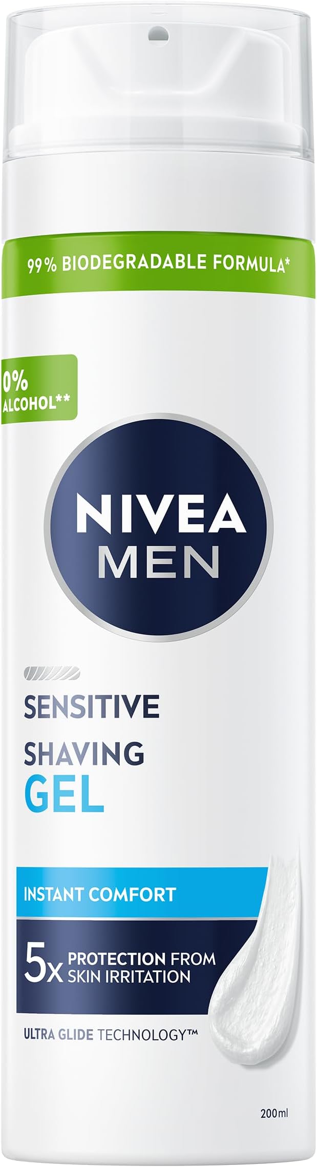 NIVEA MEN Sensitive Shaving Gel 6 x 200ml for Sensitive Skin Chamomile