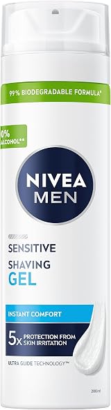 NIVEA MEN Sensitive Shaving Gel 6 x 200ml for Sensitive Skin Chamomile