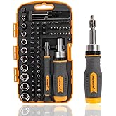 MULWARK Screwdriver Bit Set & Socket Kit, 77-Pieces Ratcheting Screwdriver Set with Case, 77 in 1 Multi Bit Screw Driver for Home DIY, Electronics, Car Emergency and Garage