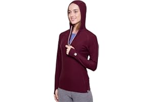 MERIWOOL Women’s Base Layer Hoodie Lightweight Merino Wool Long Sleeve Thermal