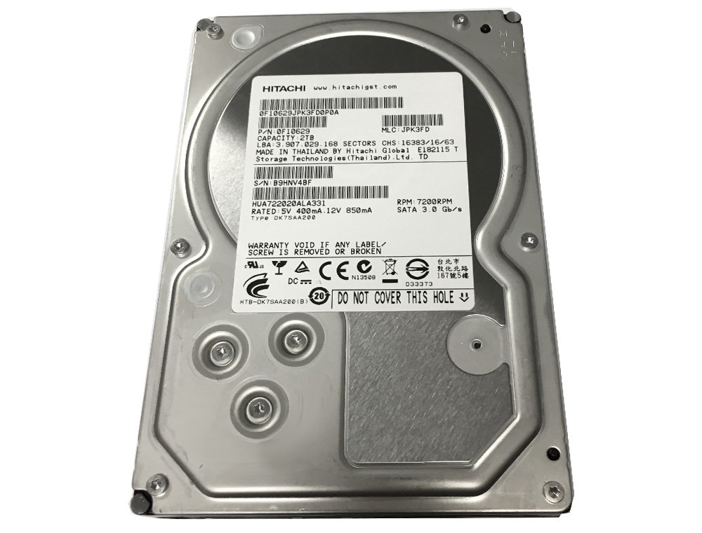 Hitachi Ultrastar A7K2000 2TB HUA722020ALA331 2TB 32MB Cache 7200RPM SATA 3.0Gb/s Enterprise 3.5in Hard Drive (Renewed)