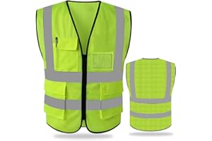 FEimaX High Visibility Safety Vest Mesh Reflective Work Vests for Men Women with Pockets and Zipper Meets ANSI/ISEA Standards