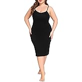 Wikoan Women's Plus Size Full Slips Soft Slip Dress for Under Dress Sleeveless Long Cami Dresses XL-6XL