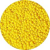 Bala&Fillic Size 3mm Yellow Color Seed Beads 4000pcs/100 Grams, 8/0 Round Glass Craft Beads for Making Jewelry Earring Bracelets Necklace