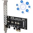 M.2 PCIe PCI E Adapter, M.2 to PCI E3.0 X1 Expansion Card,M2 SSD NGFF NVME (m Key) to PCIe 3.0 x 1 Adapter with Low Bracket for Desktop PCI Express Slot