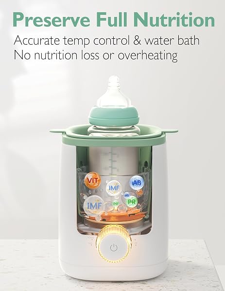 MOMCOZY RETAIN NUTRIENTS BOTTLE WARMER, 9-IN-1 BABY BOTTLE WARMER WITH NIGHT LIGHT, ACCURATE TEMPERATURE TO PRESERVE FULLEST NUTRIENTS IN BREAST MILK, BOTTLE WARMERS FOR ALL BOTTLES