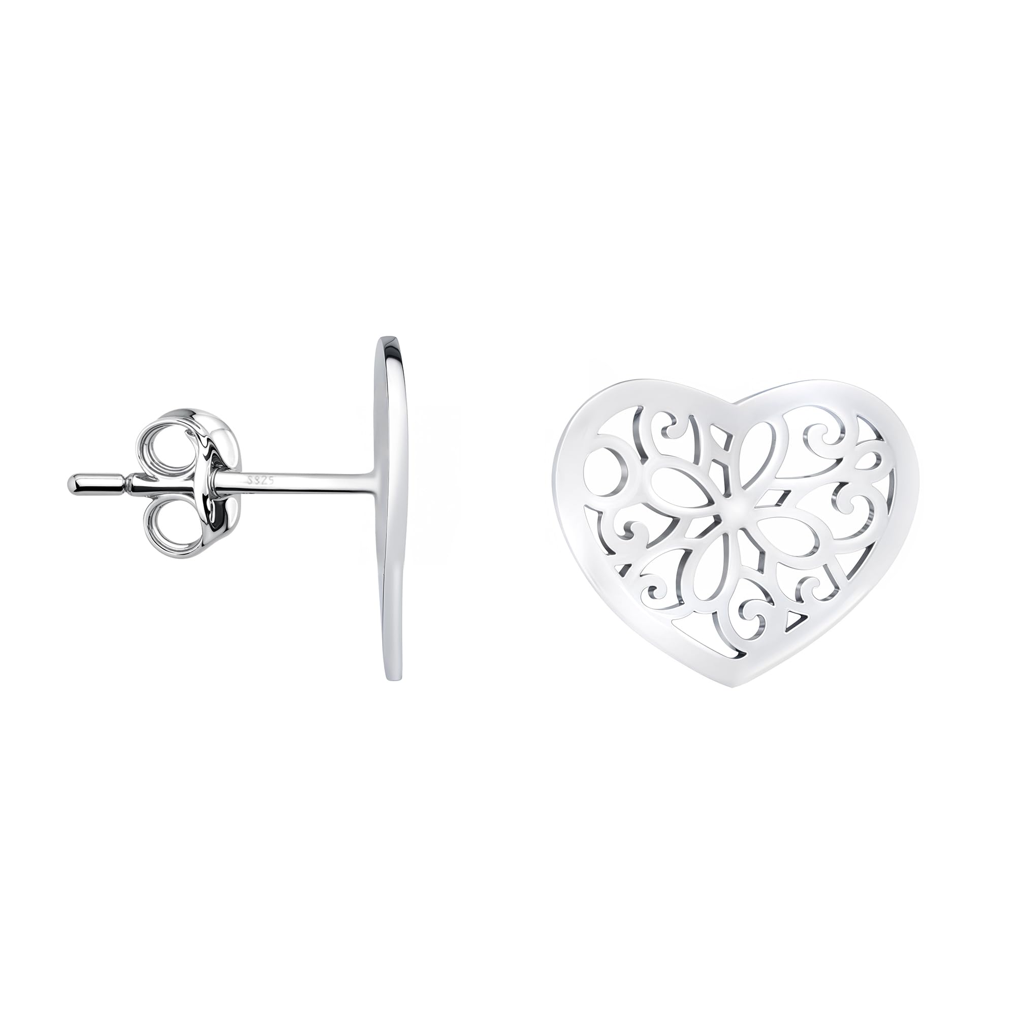 SOFIA MILANI - Women's Earrings 925 Silver - Heart Stud Earrings - 20061