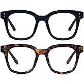 ANDWOOD Blue Light Blocking Glasses Women Computer Screen Oversized Bluelight Blocker for Big Heads Anti Eye Strain