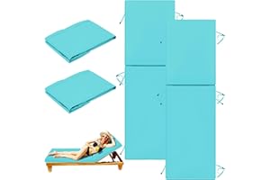 Iheqard Outdoor Chaise Lounge Cushions Covers for Patio (Not Includes Cushion), Waterproof Chair Cushions Replacement Covers, Seat Cushions Slipcovers for Outdoor Furniture (Teal, 72"x 22"x 3"-2Pcs)