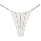 Victoria's Secret Sheer Shine Thong Panty Color White Size Medium New