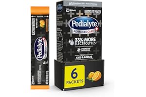 Pedialyte AdvancedCare Plus Electrolyte Powder, with 33% More Electrolytes and PreActiv Prebiotics, Orange Breeze, Hydration Drink Powder Packets, 0.6 oz, 6 Count