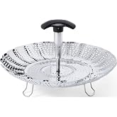 OXO Good Grips Steamer Basket - Stainless Steel, 8 Inch Diameter | Collapsible, Vegetable Steamer Insert, Adjustable Handle, 