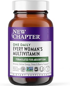 New Chapter Women’s Multivitamin, Iron, B6, B12, Biotin for Hair Growth, D3, Vit C, Zinc for Immune & Stress Support, Gentle 