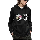 VIPWOLF Men's Letter Graphic Zip Up Hoodie Jacket Long Sleeve Drawstring Hooded Sweatshirts Outwear