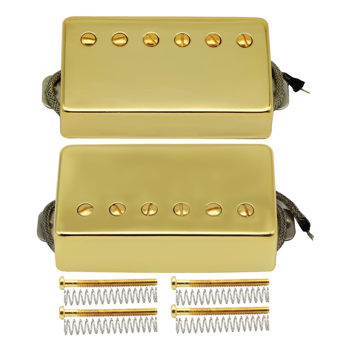 FLEOR Alnico5 Guitar Humbucker Pickup Set Golden Bridge & Neck Pickups Compatible with LP style Guitar Part