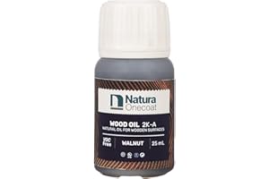 Natura Onecoat Walnut 25ml Hardwax Wood Oil - Natural Finish for Interior Wooden Surfaces, Floors & Furniture - Matte - VOC-Free