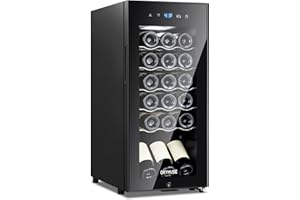 ORYMUSE 18 Bottle Compressor Wine Cooler Refrigerator with Lock, Freestanding Wine Fridge, 41°F-64°F Digital Temperature Control, Large Wine Cellar for Red, White, Champagne, and Sparkling Wine – Black