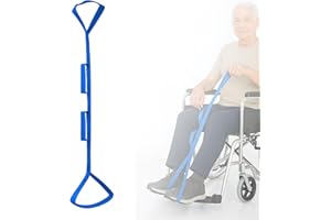 SMRTCOL 47" Leg Lifter-Multi-Loop Leg Lifting Assistance Strap for Leg Injury, Hip Surgery Recovery, Elderly,Non-Slip Wide Webbing with Aluminum Stay Getting Legs in and Out of Bed or Car (Blue)