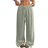 Acelitt Women’s Wide Leg Palazzo Pants Casual Loose Lounge Pants Beach Trousers with Pockets(Too Large, Please Size Down)