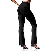 VEAARDAMYE Women's Bootcut Yoga Pants, Leggings Flare with 4 Pockets High Waisted Causal Dress Pants Petite/Tall/Regular