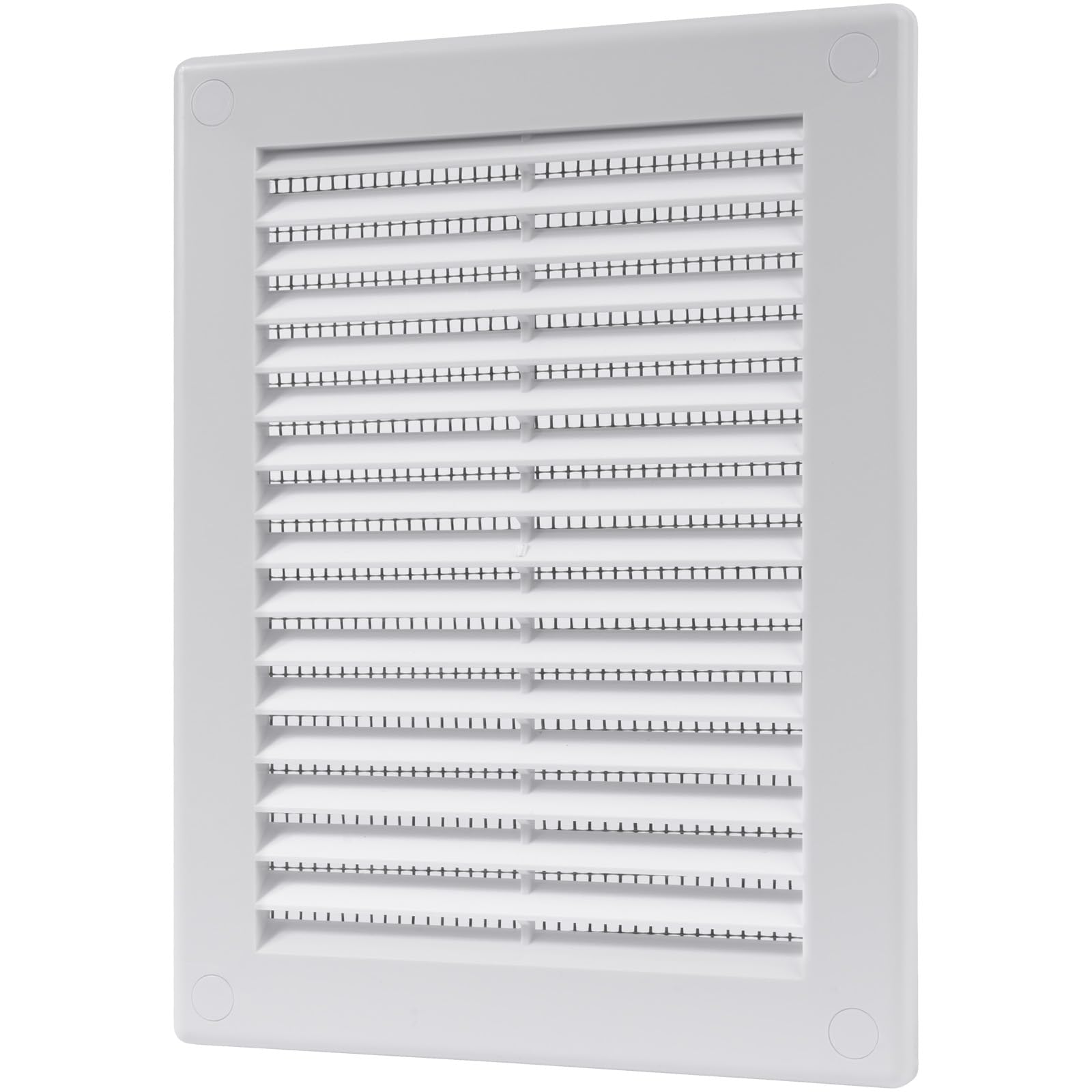 Vent Systems 150 x 200 mm / 6" x 8" Inch White Soffit Vent Cover - Flat Rectangular Air Vent Louver - Grille Cover - Built-in Mesh Screen - HVAC Vents for Bathroom, Home Office, Kitchen — image 1