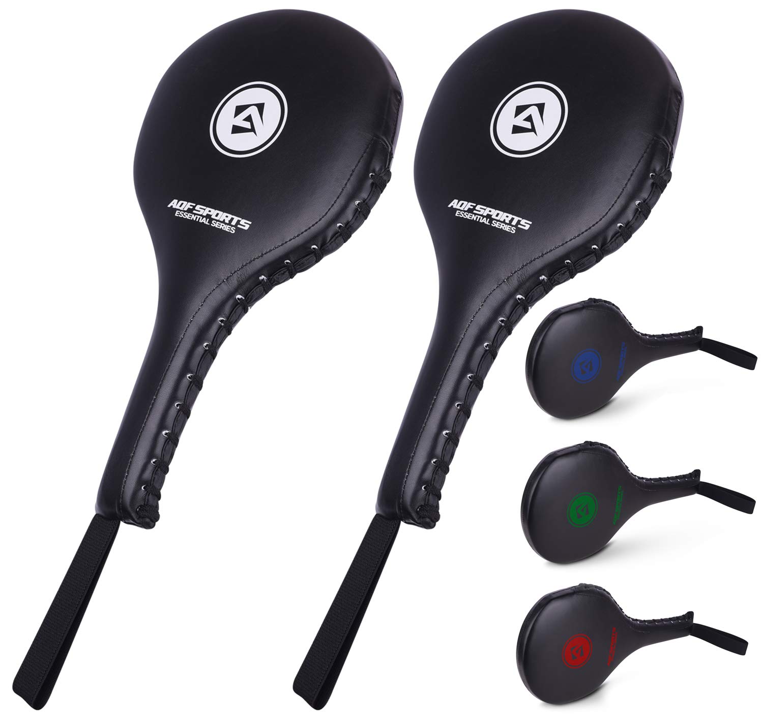 AQF Focus Paddles Taekwondo Kick Pads Racket Pair for Karate Boxing Martial Arts Training Equipment Target Kickboxing Pads 2 Piece (Wht/Blk) โ image 1