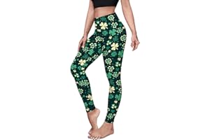 color cosplayer St. Patrick's Day Leggings Shamrock Stretchy Tights Yoga Pants for Women