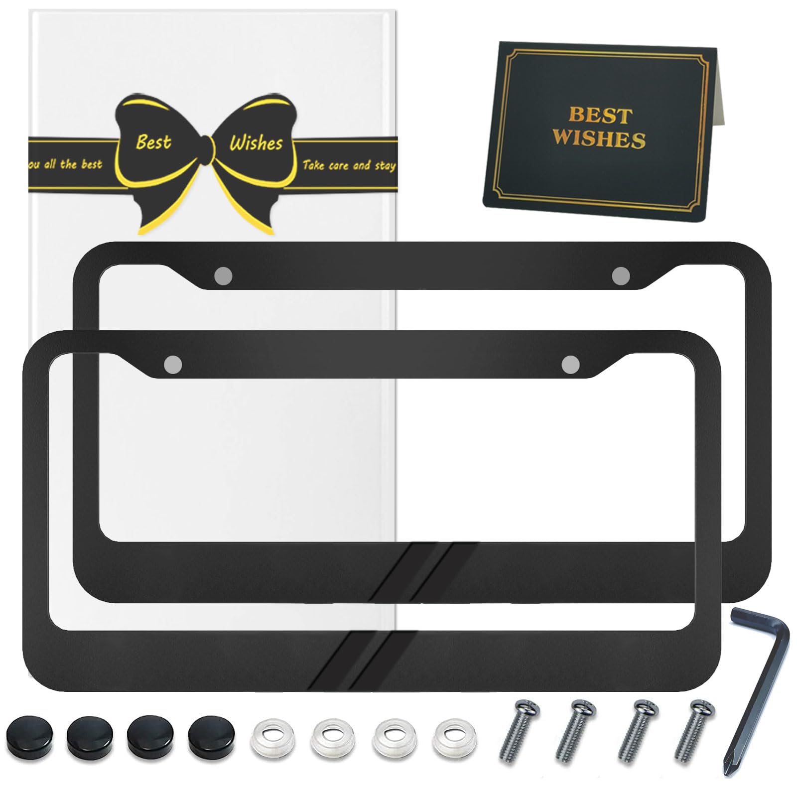 Photo 1 of 2 Pack Car License Plate Frames Compatible with Dodge Challenger Charger SRT RAM Accessories Aluminum Alloy License Plate Holder Universal Covers Gifts for Dodge Owners