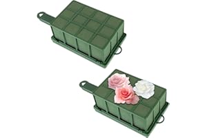 Takytao Floral Foam Cage with Handle Flower Foam Blocks Holder and Green Floral Foam Blocks for Artificial Flower Arrangements