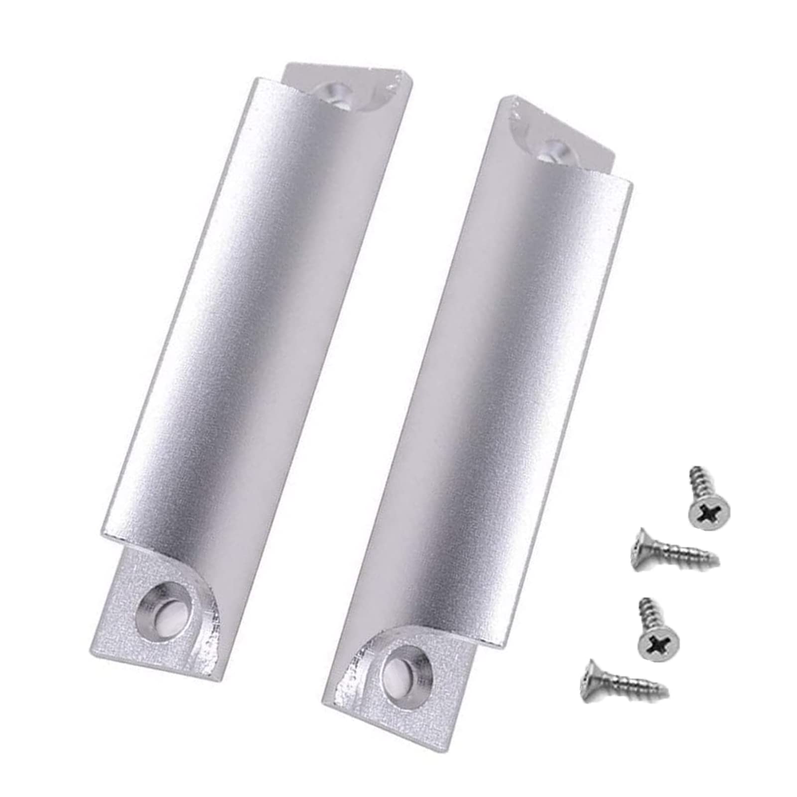 Cimown Aluminum Alloy Door Handles,Balcony Sliding Door Handles, with 4 Screws, Suitable for Sliding Doors, Wooden Cabinet, Windows (Silver)