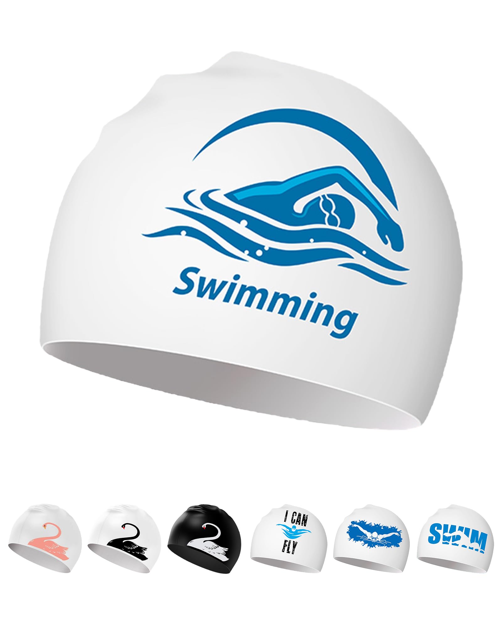 Swimming Hat - Silicone Swim Hat for Women Men Adults Teenagers with Long Hair/Short Hair