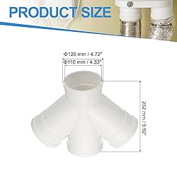 PATIKIL Double Wye Duct Splitter, 4" to